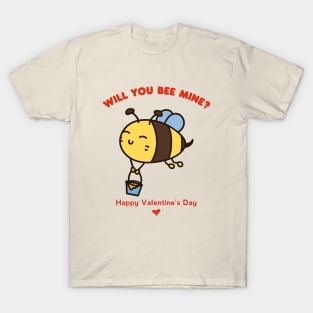 Will You Be Mine Cute Bee Pun Valentine's Day T-Shirt